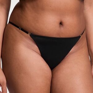 Victoria’s Secret Smooth Adjustable String Bikini Panty Black S NEW